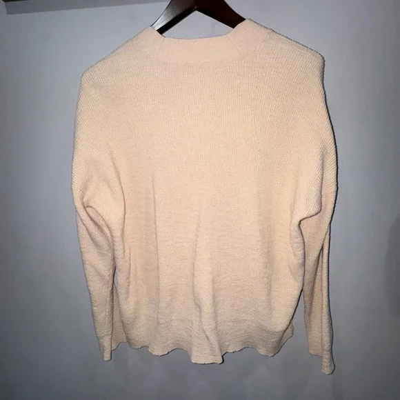 Madewell Birchmoor Cardigan Sweater Relaxed Fit Textured Ribbed Beige Large $98 - Picture 12 of 13